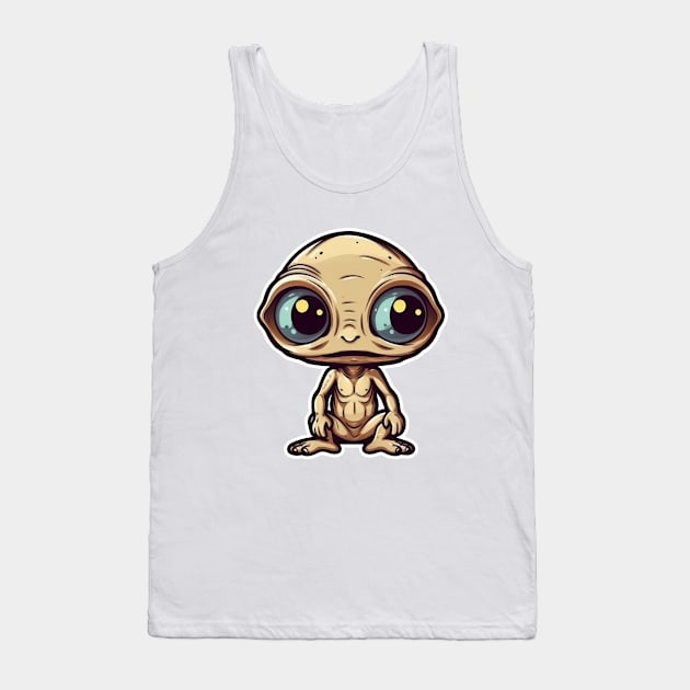 Cool Alien with a Hooded Pullover design #14 Tank Top by Farbrausch Art